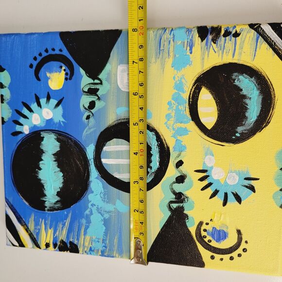 Original Painting Canvas Abstract art Design Floating Atmosphere Set of 3 Modern - Picture 6 of 15